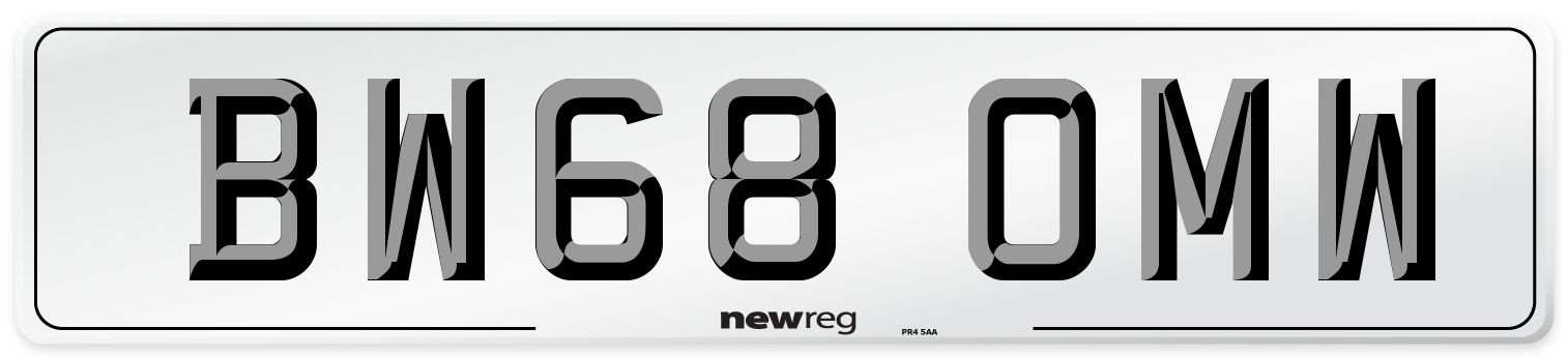BW68 OMW Number Plate from New Reg